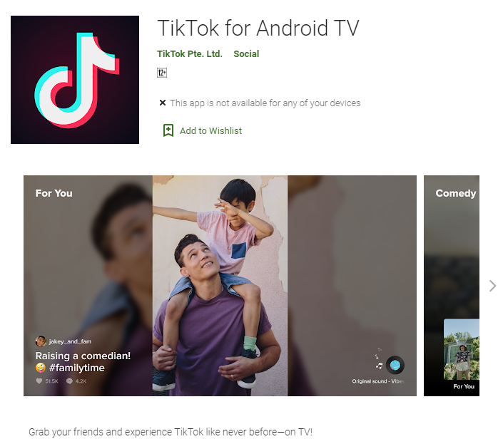 TikTok for Android TV