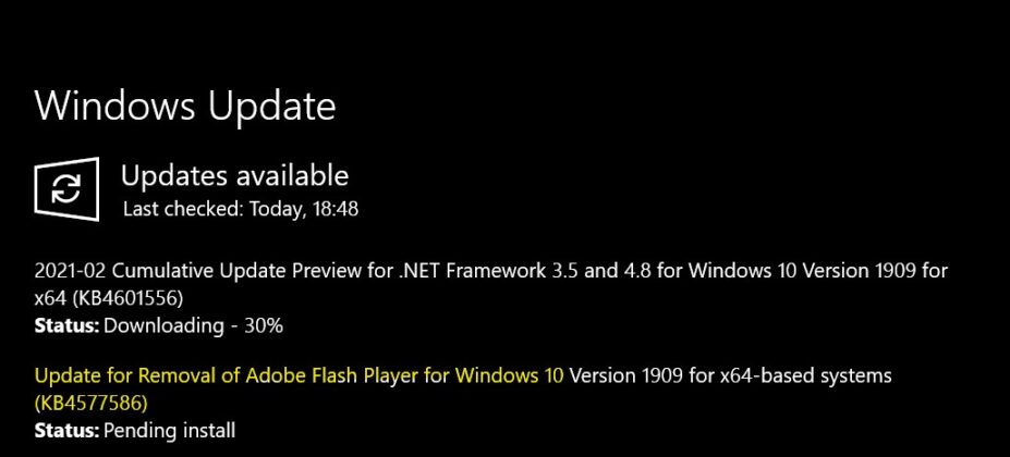 Microsoft Windows 10 Adobe Flash Player