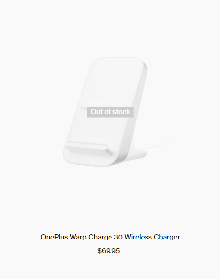OnePlus Warp Charge 30 Wireless Charger out of stock