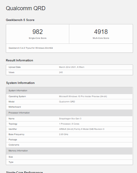 Qualcomm Snapdragon 8cx Gen 3