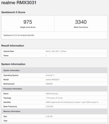 Realme-RMX3031-Geekbench