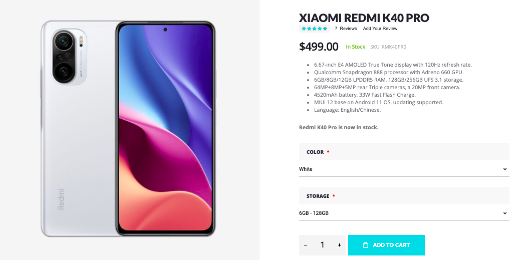 redmi k40 pro in stock