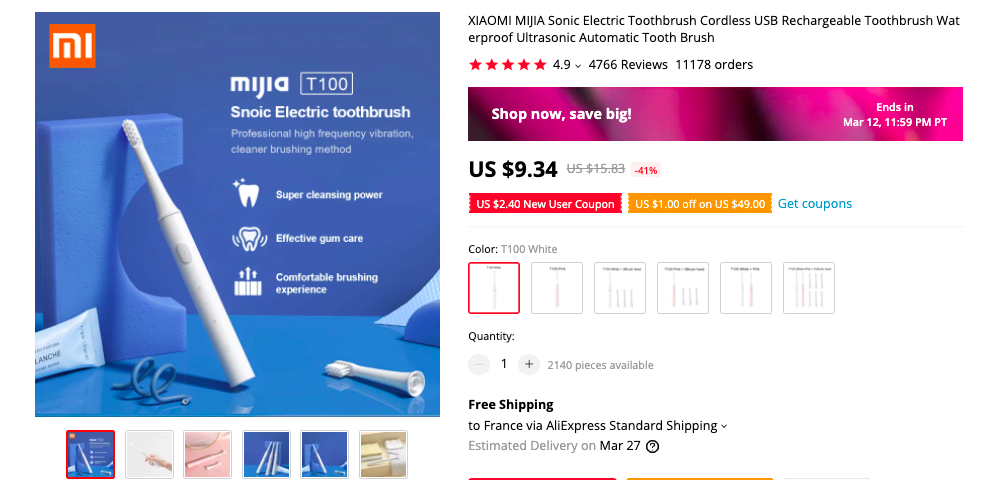 mijia T100 sonic toothbrush 1
