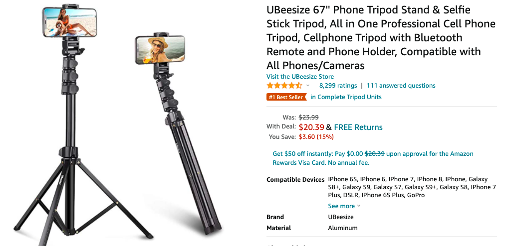 UBeesize selfie stick