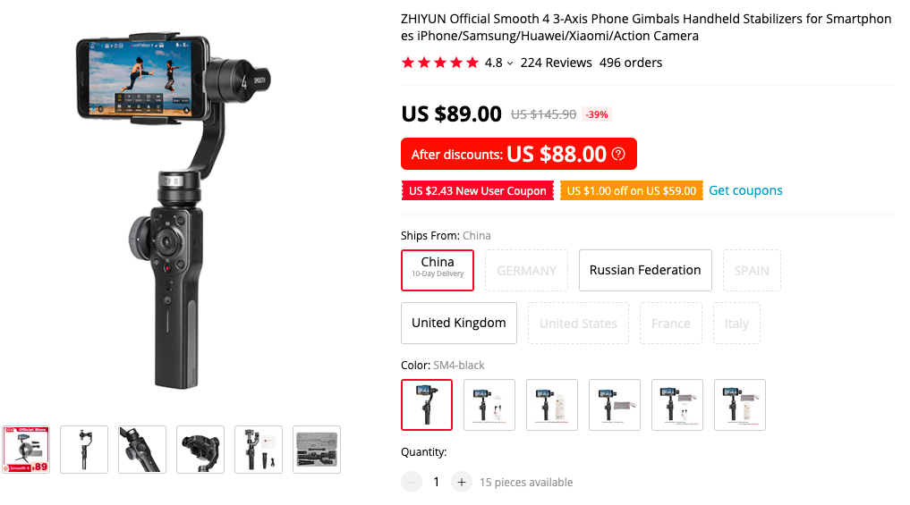 zhiyun smooth4 gimbal