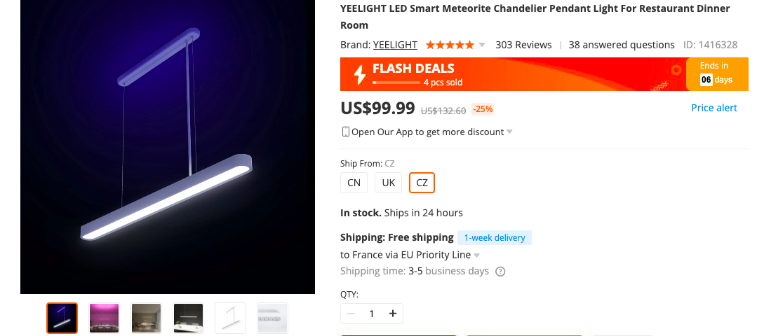 Deal: Buy Meteorite LED Smart Pendant Light for Price $110) - Gizmochina