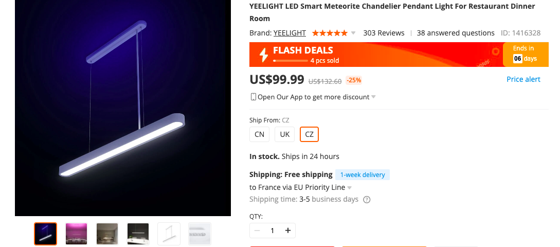 yeelight smart pendant light