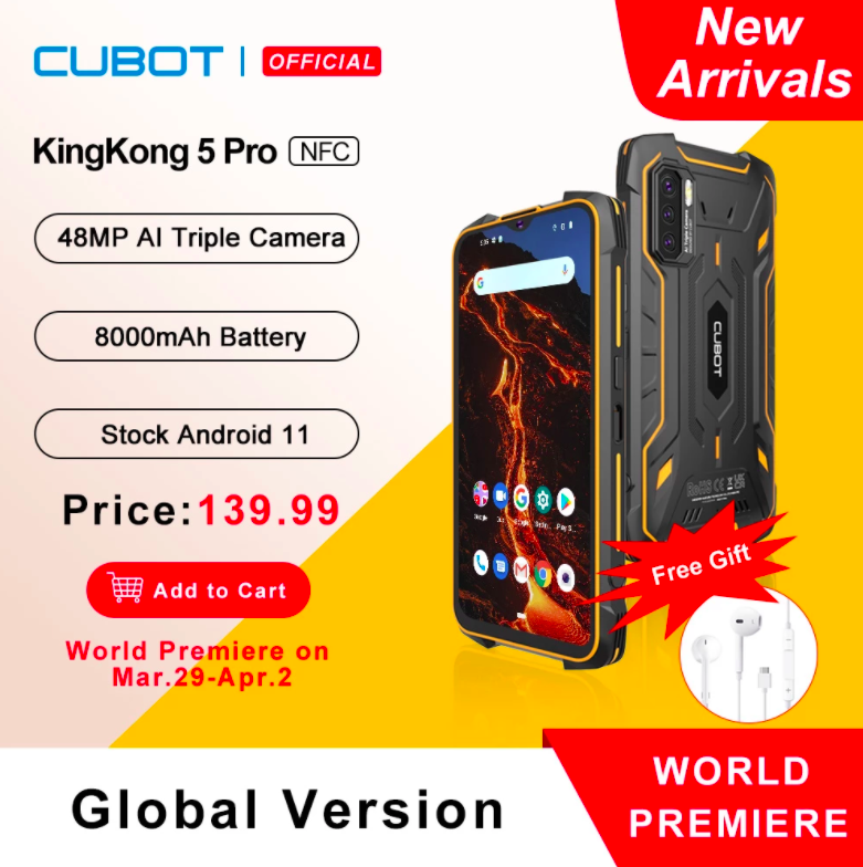 Cubot KingKong 5 Pro with 8000mAh battery will be heavily discounted ...