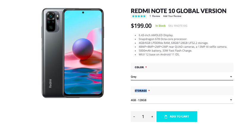 redmi note 10 giztop deal