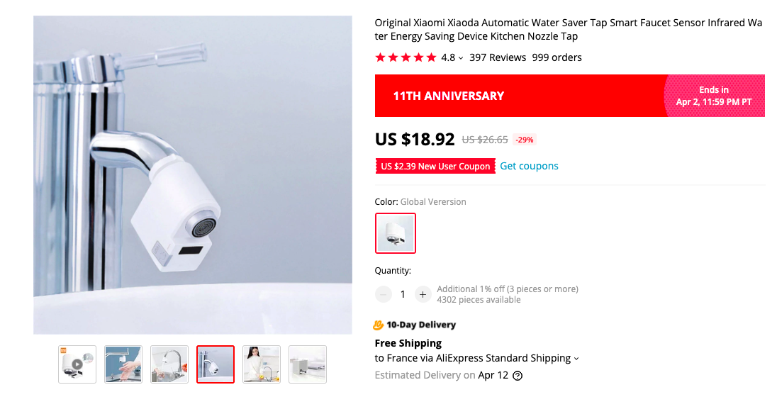 XIAOMI XIAODA WATER SAVER TAP