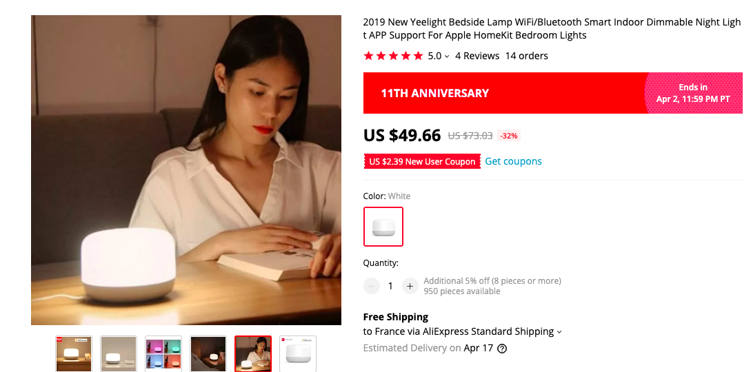 YEELIGHT BEDSIDE LAMP