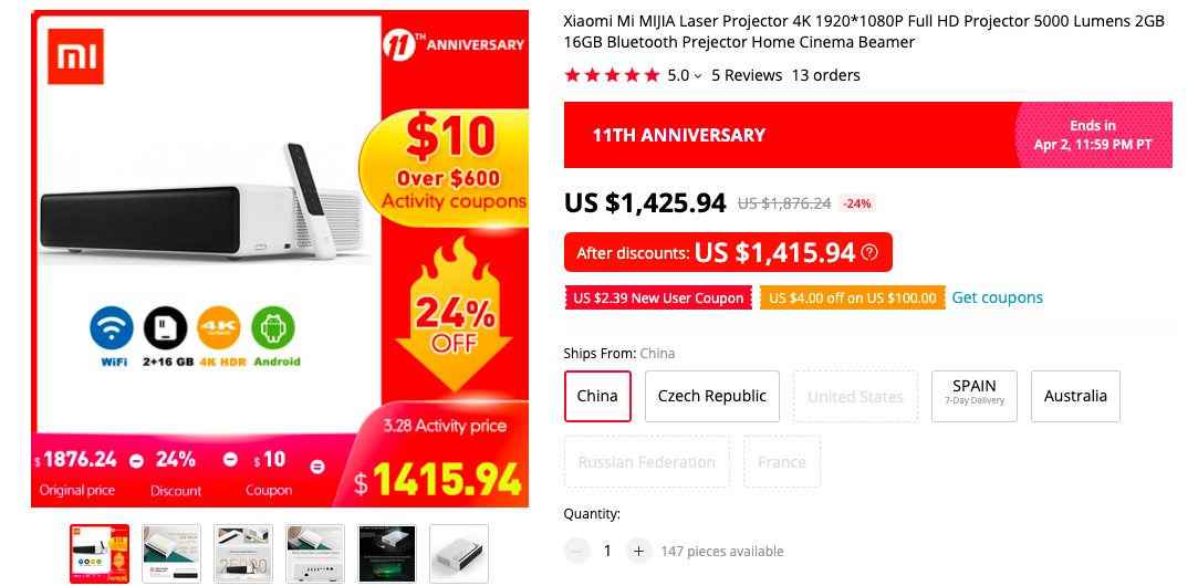 XIAOMI MIJIA LASER PROJECTOR