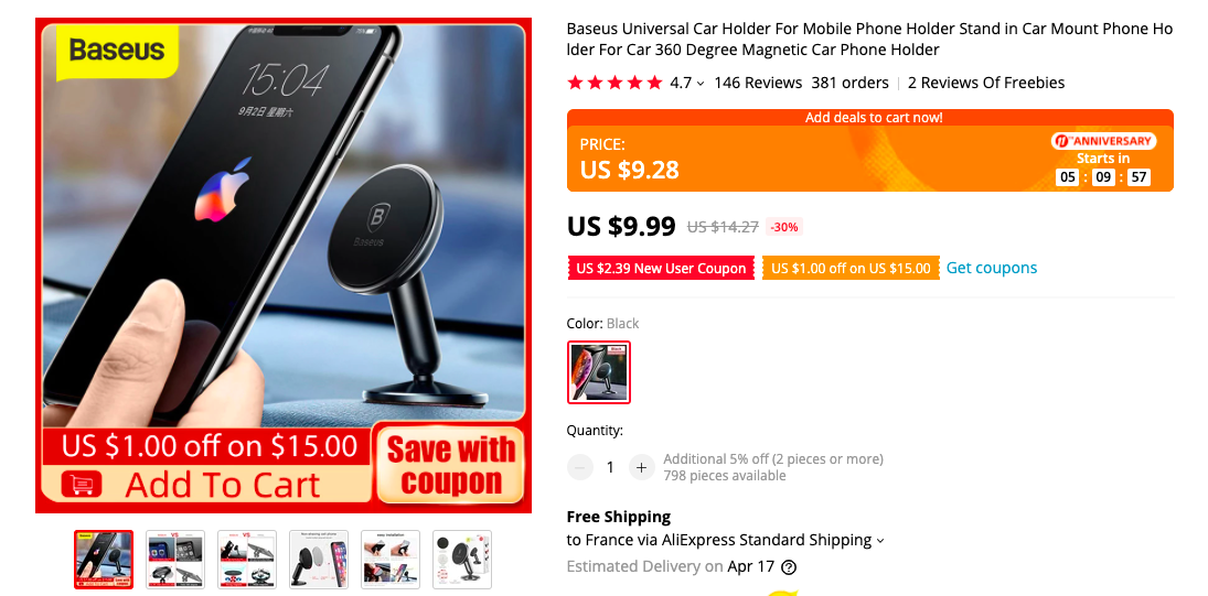 BASEUS MAGNETIC MOBILE CAR HOLDER