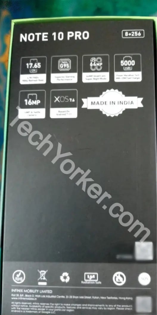 Infinix Note 10 Pro box