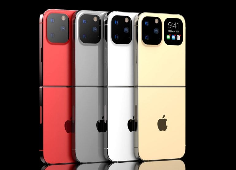 Apple foldable iPhone Concept design based on leaks adopts a flip