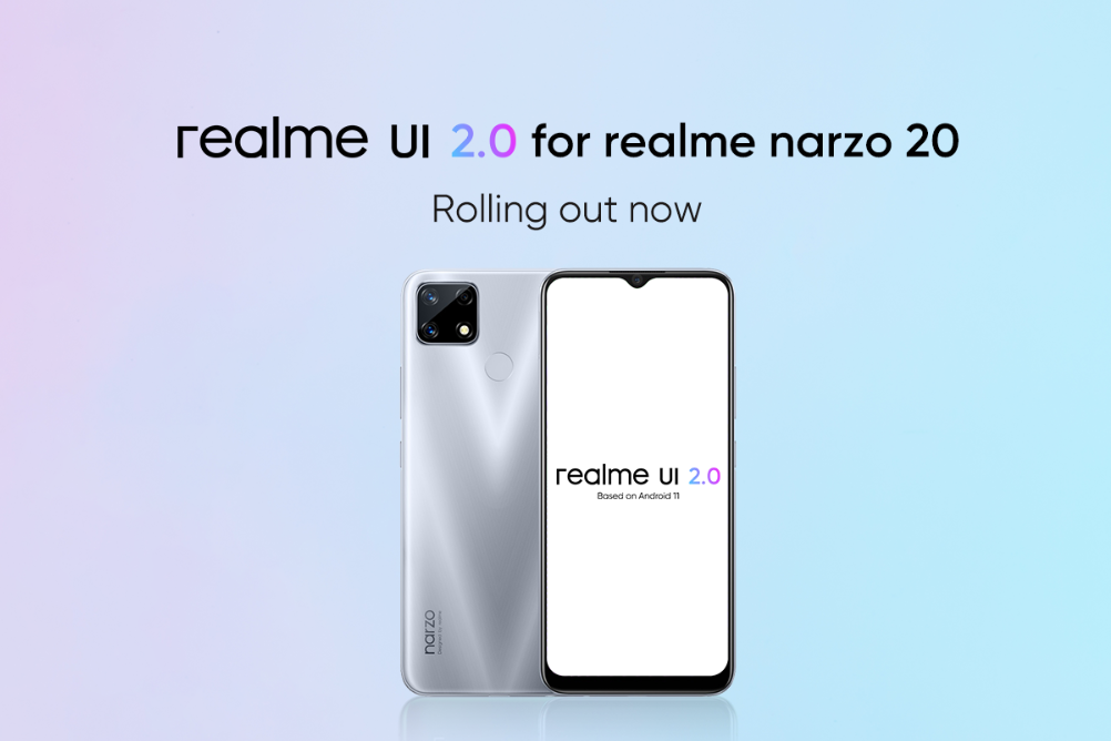 realme narzo 20 relame UI 2.0  Android 11 Stable Update