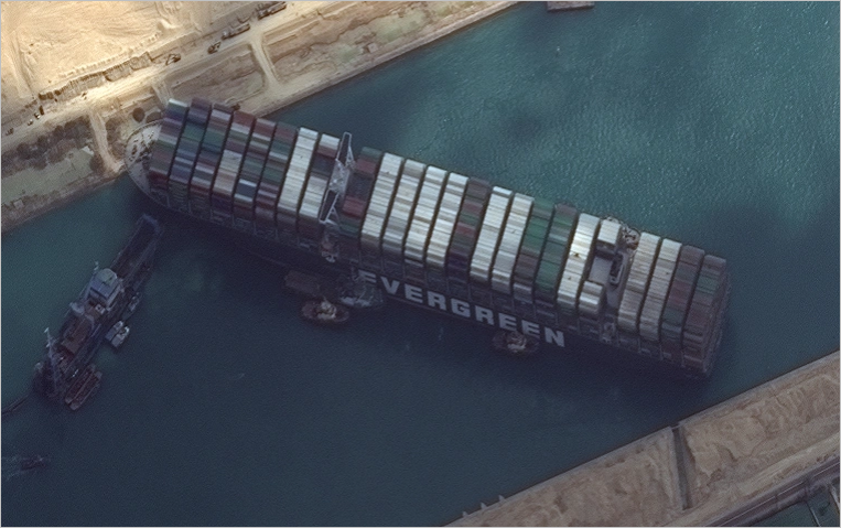 Egypt orders lightening stranded ship's cargo in Suez Canal