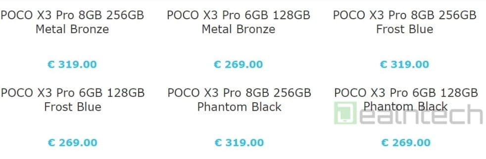 POCO X3 Pro retail price