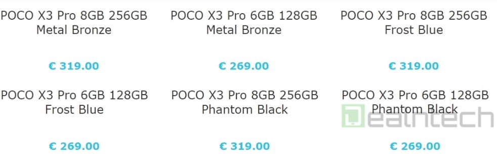 POCO X3 Pro retail price