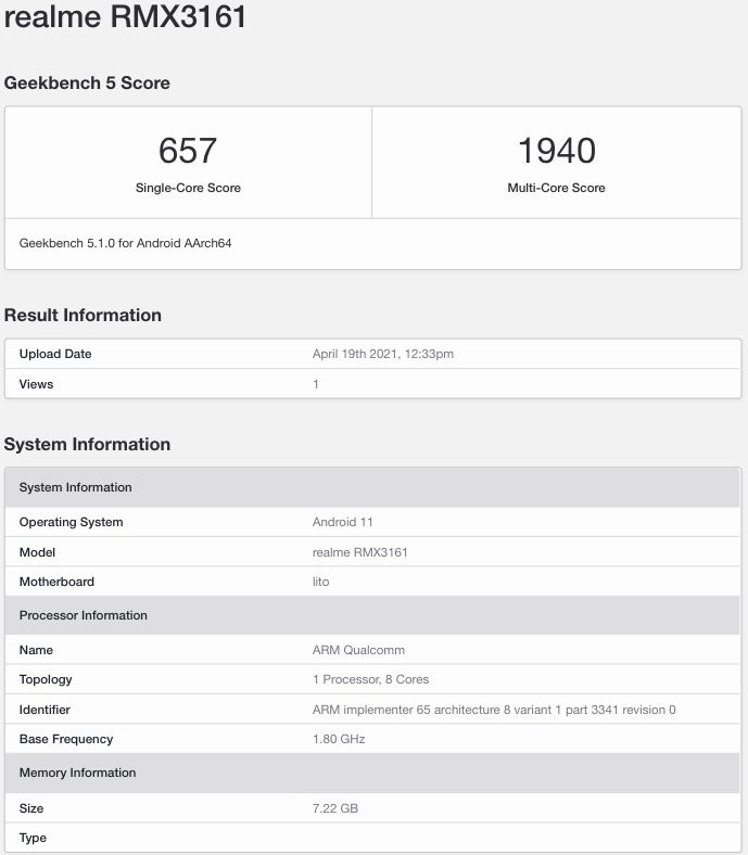 Realme-RMX3161-Geekbench