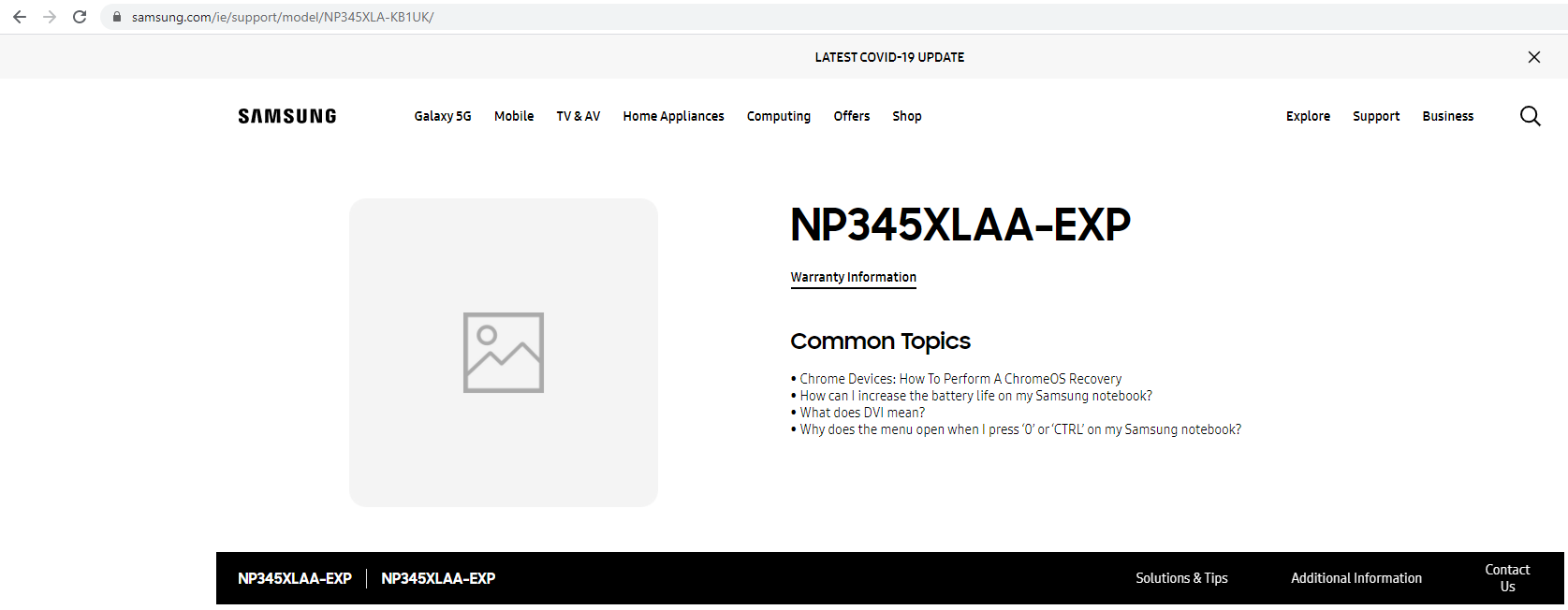 Samsung Galaxy Book Go Support Page