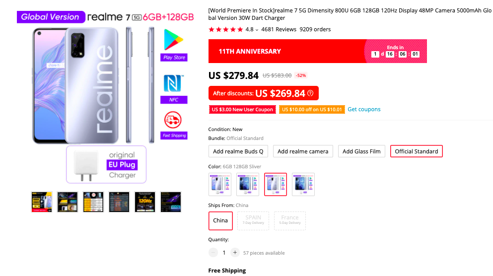 realme 7 aliexpress sale