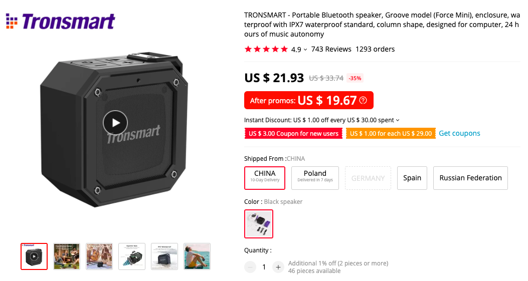 tronsmart groove mini bluetooth speakers