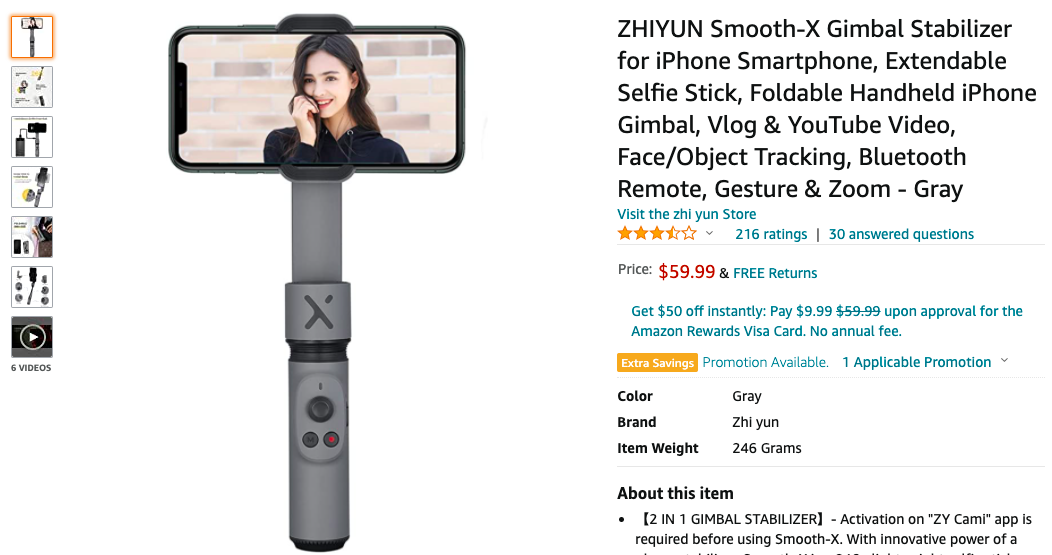 zhiyun smooth x gimbal