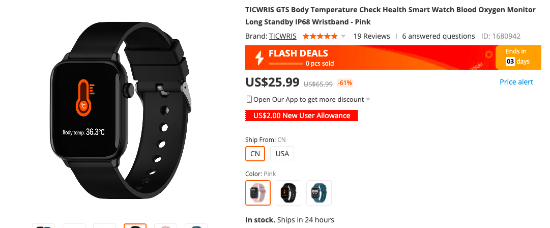 TICWRIS GTS smartwatch