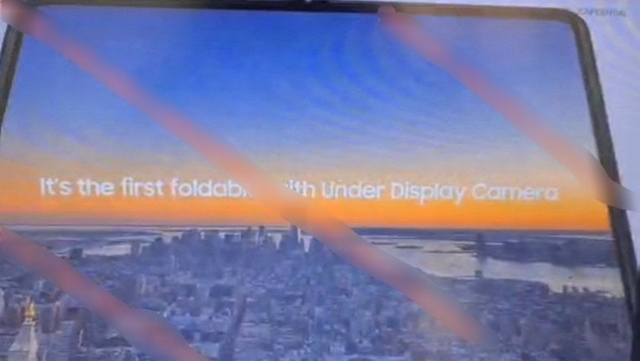 Galaxy Z Fold 3 fuga de la cámara debajo de la pantalla