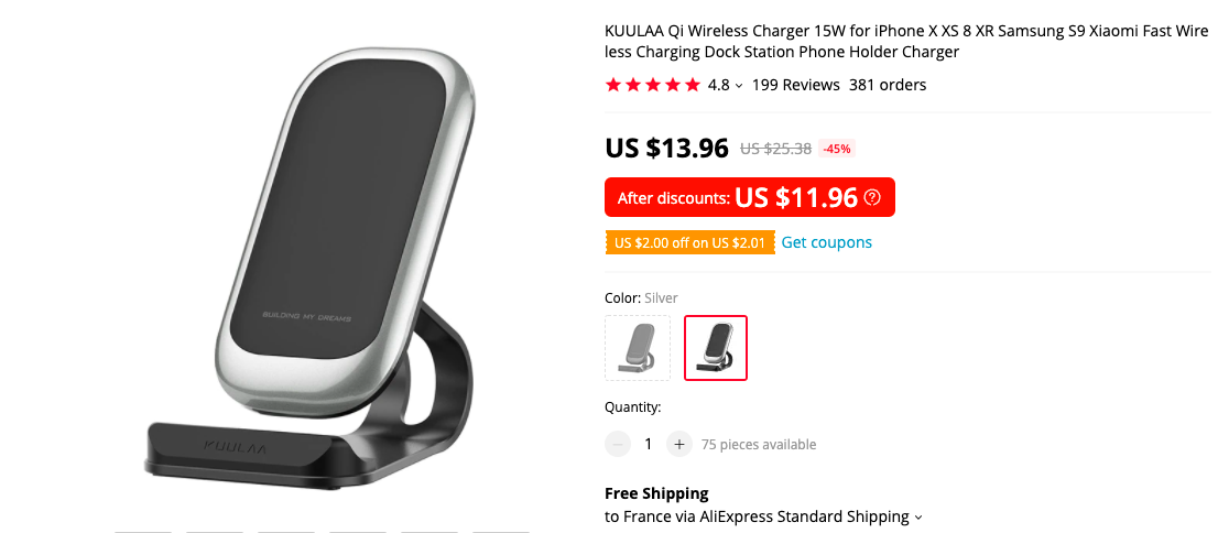 Kuulaa Qi wireless charger