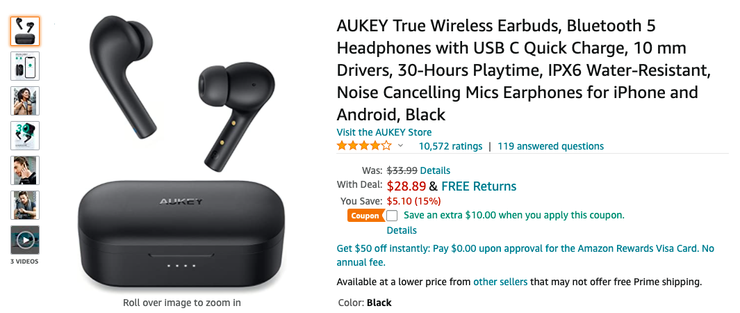 Aukey Ture Wireless Earbuds