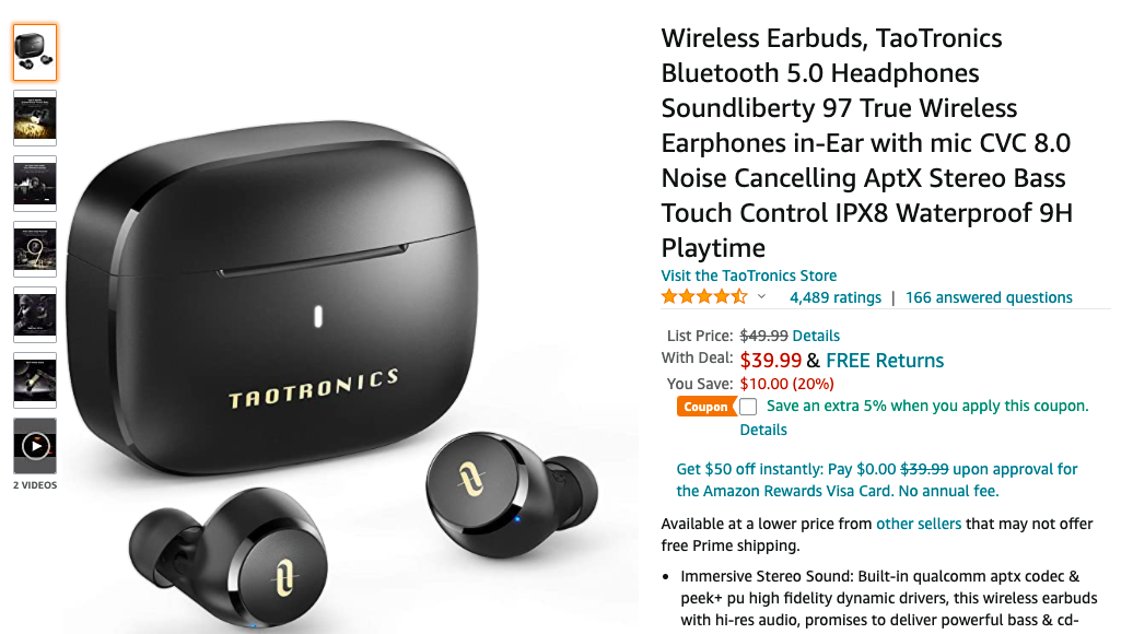 taotronics soundliberty 97 earbuds
