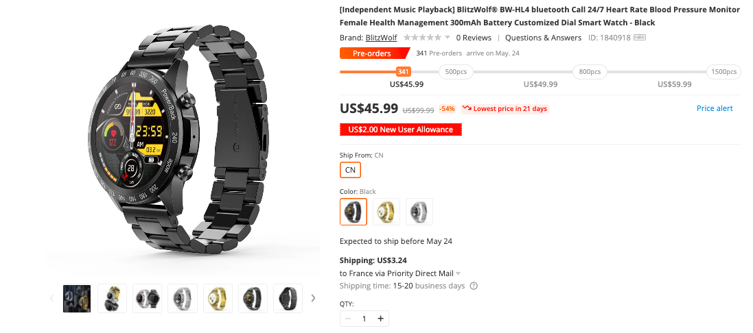 smartwatch blitzwolf hl4
