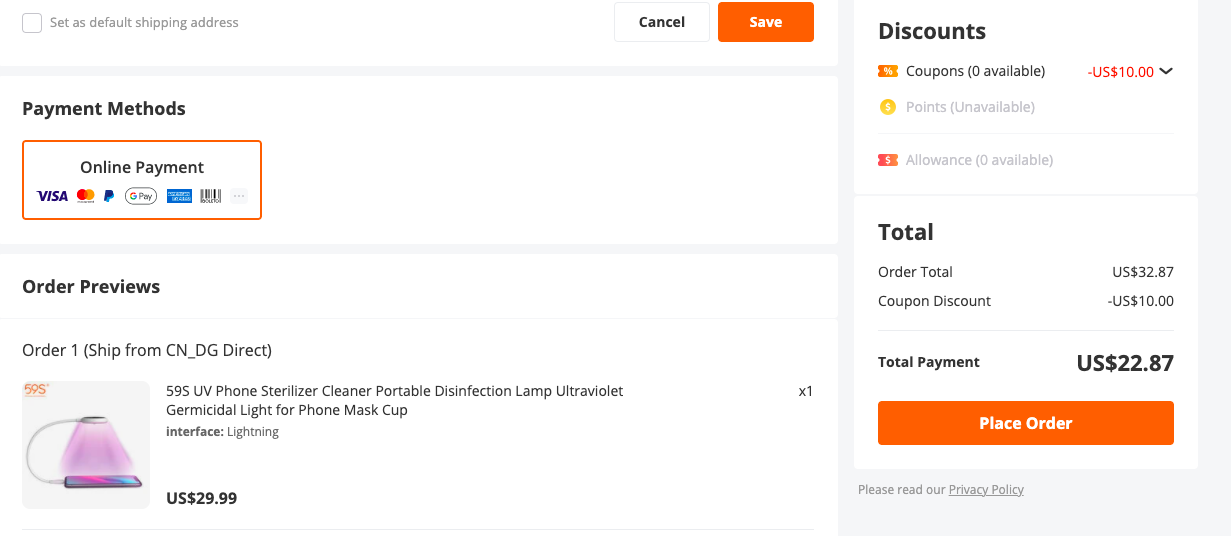 59S UV Phone sterelizer