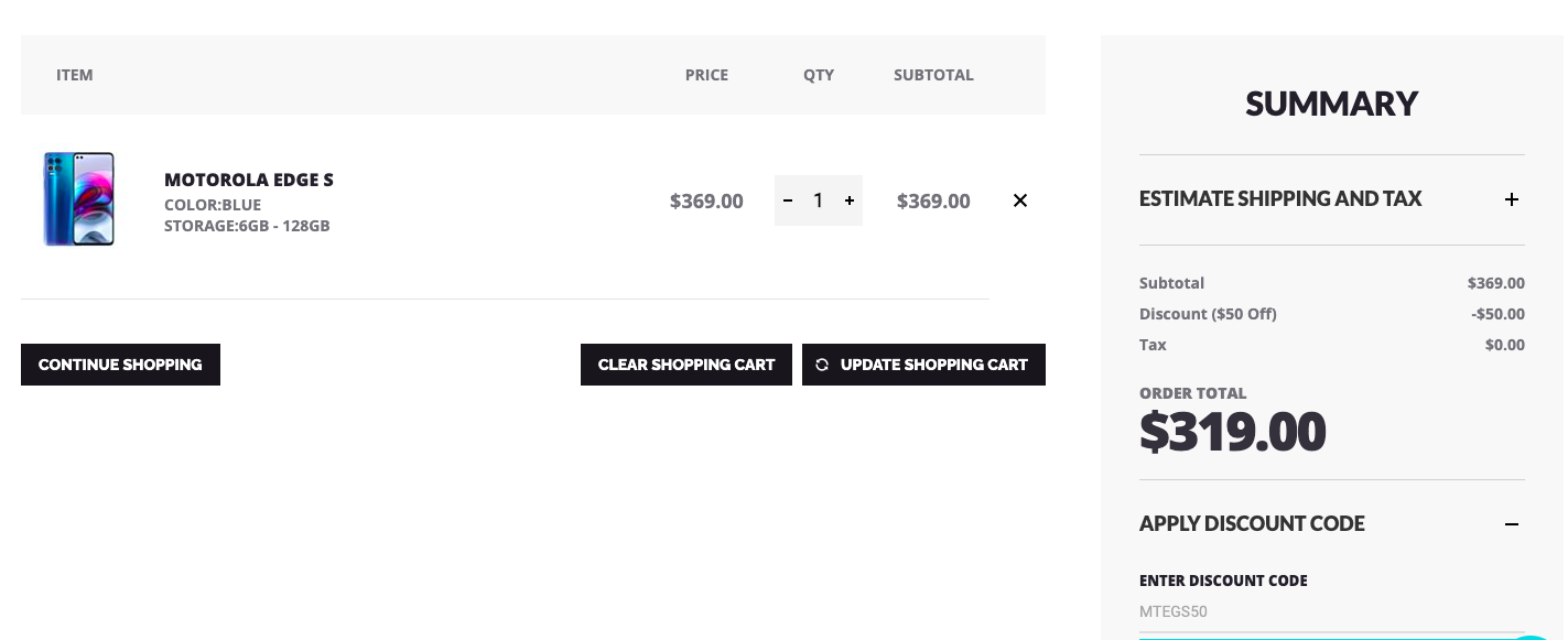 Motorola Edge S deal