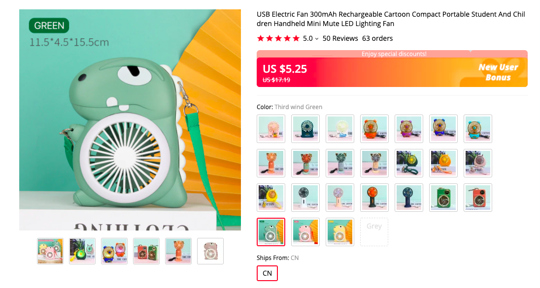 Cute Dragon Style Fan deal