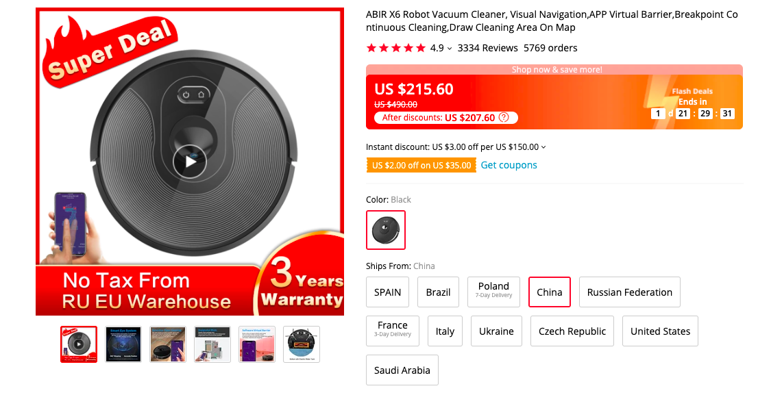 Deal: Get ABIR X6 Robot Vacuum Cleaner for $207 (Original Price $280 ...