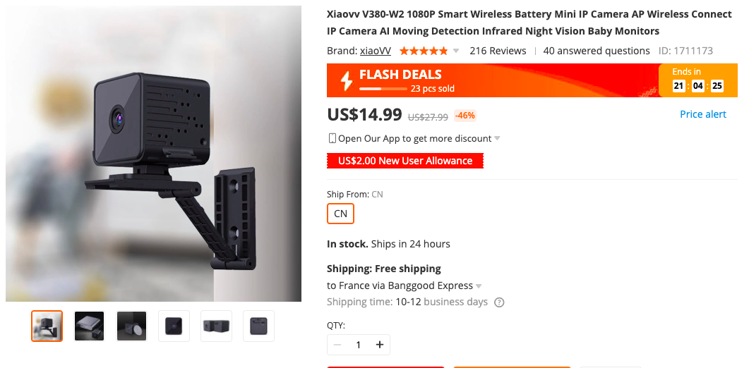 Xiaovv V380-W2 Mini IP Camera