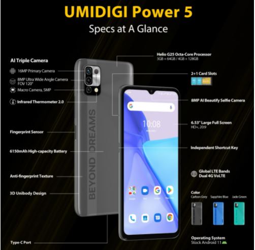 Umidigi Power 5 Goes Official With 6 53 Inch Display 6150 Mah Battery For 99 99 Gizmochina