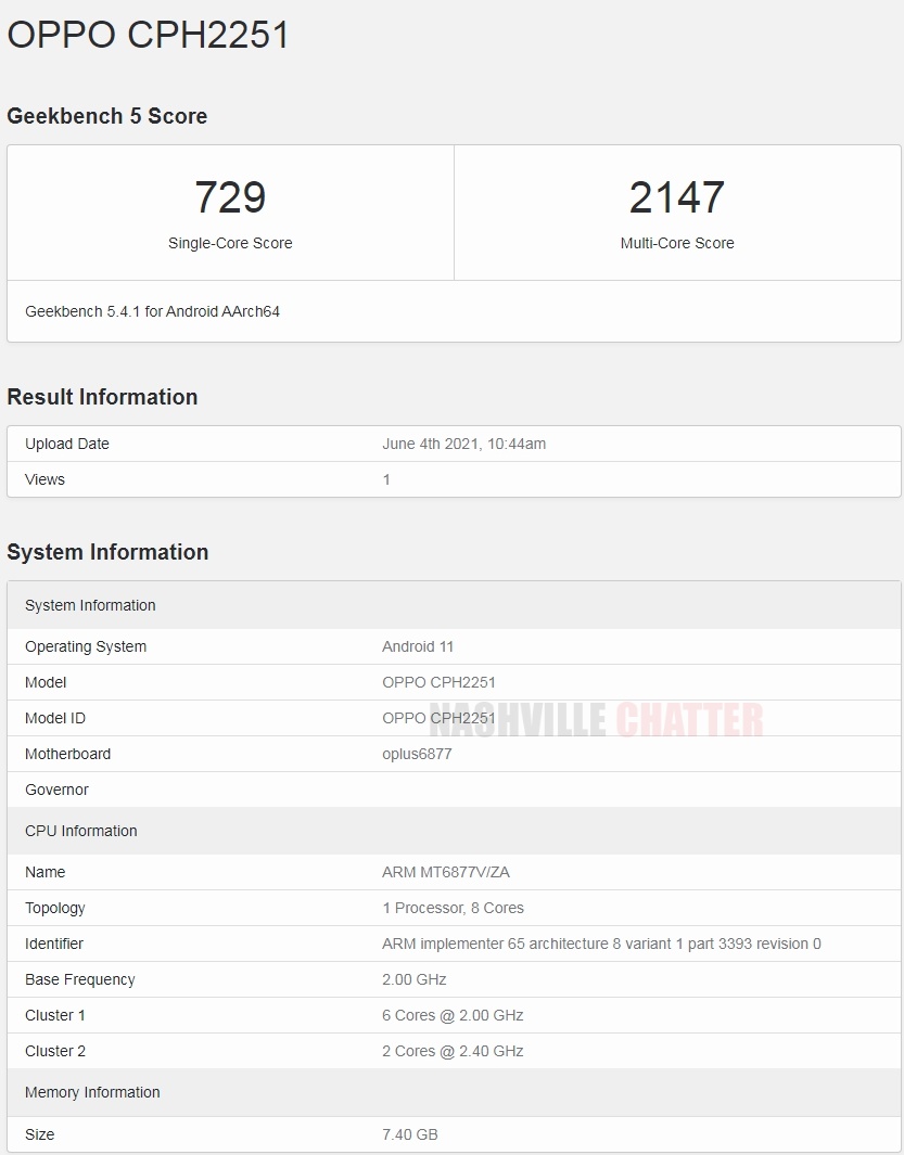 OPPO-CPH2251-Geekbench