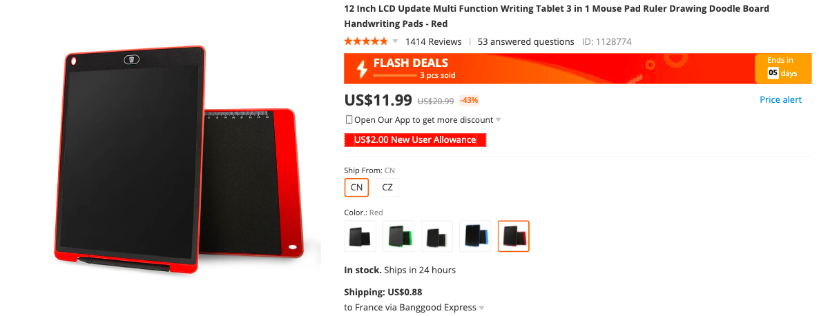 12 inch 3-in-1 Writing Tablet