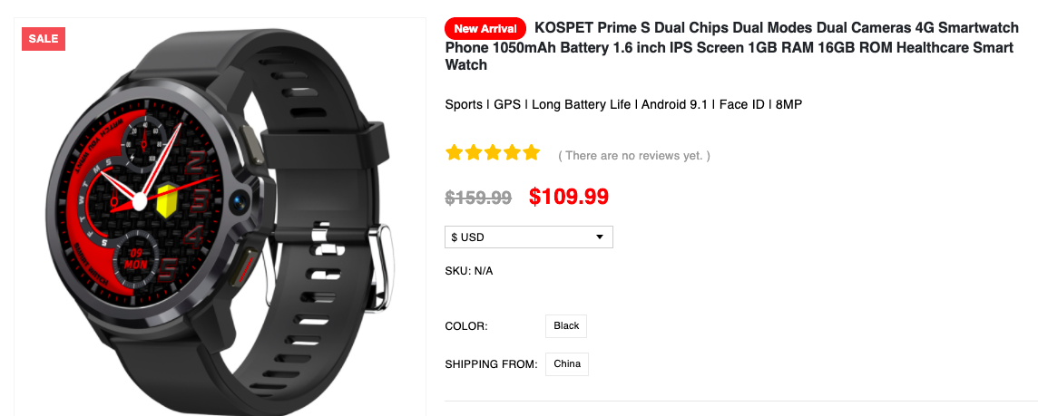 Kospet Prime S 4G Smartwatch