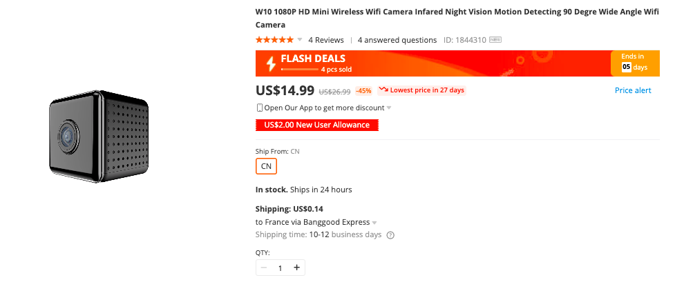 W10 1080p Mini Wireless Camera