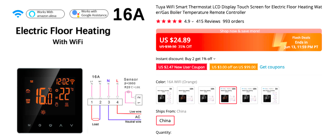 Tuya WiFi Smart Thermostat