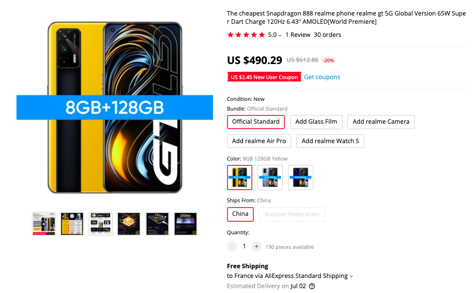 Realme GT 5G Global Version