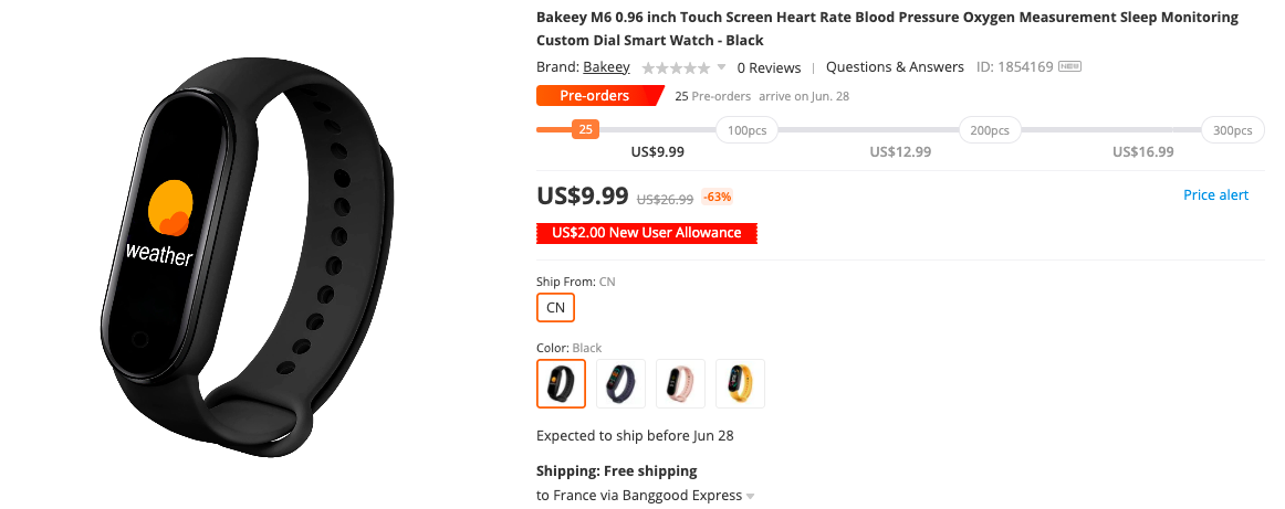 Bakeey M6 Smart Sports Bracelet