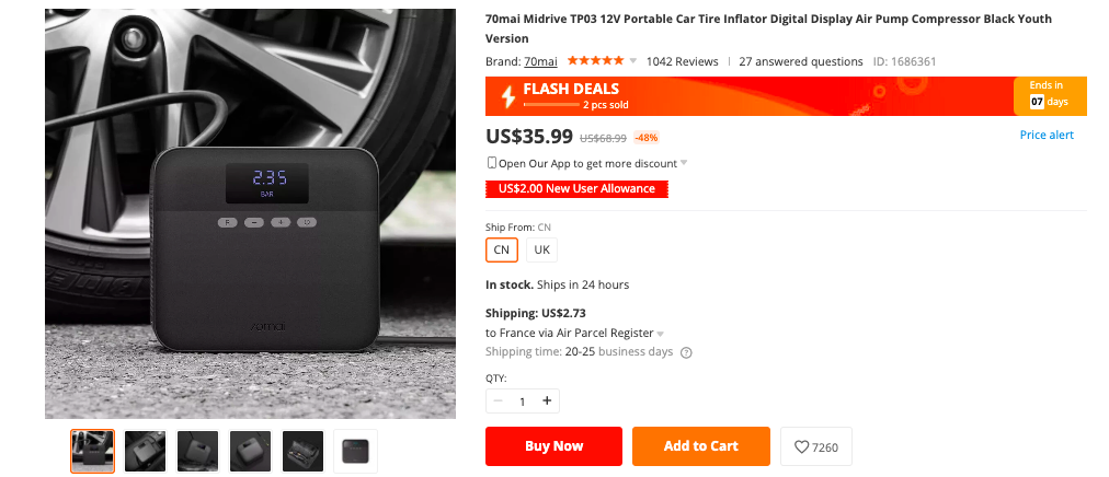70mai Car Tire Inflatable Pump