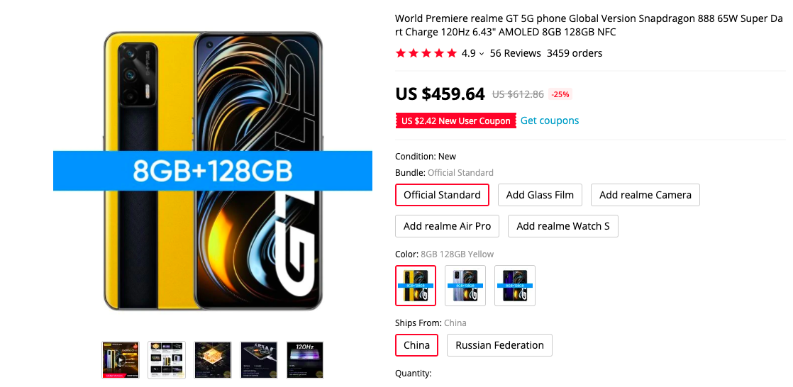 Realme GT 5G deal