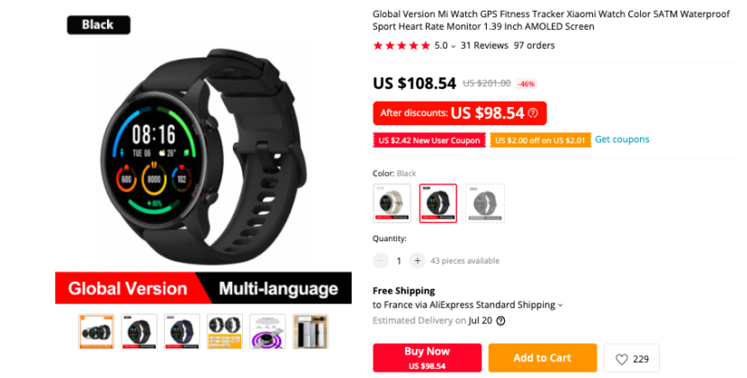 xiaomi mi watch global 2021
